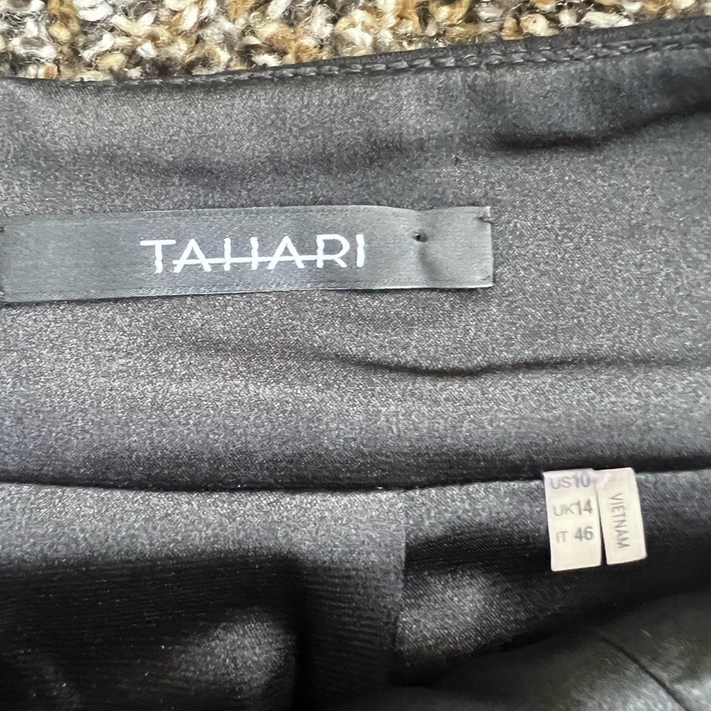 Tahari Blue Mini Pencil Skirt with Pleats - Picture 3 of 4